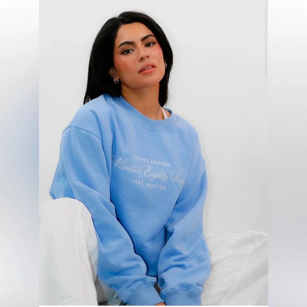 NWOT 1987 the label OLD MONEY CREW IN "HYDRANGEA" crewneck sweatshirt top - Picture 5 of 7